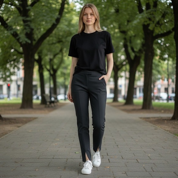 Babaton Pants - Babaton Aritzia Women Dark Gray High Waisted Front Slit Ankle Dress Pants Size 0